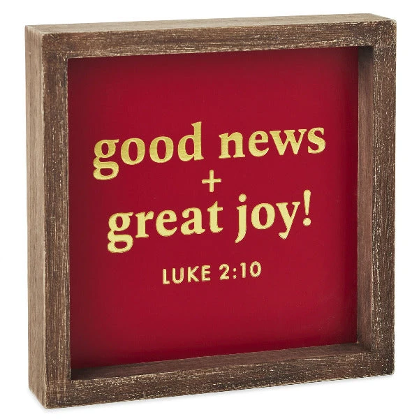 Hallmark DaySpring Candace Cameron Bure Good News Great Joy Wood Quote Sign, 7x7 1 Hallmark DaySpring Candace Cameron Bure Good News Great Joy Wood Quote Sign, 7x7