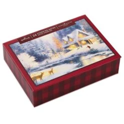 Hallmark Thomas Kinkade Assorted Blank Christmas Note Cards, Box Of 24
