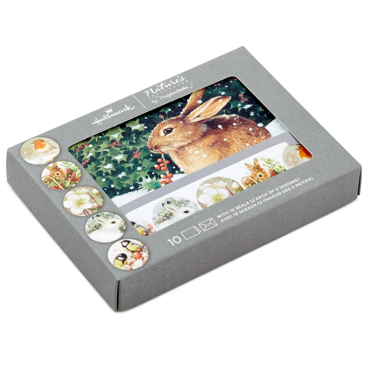 Hallmark Marjolein Bastin Winter Bunny Boxed Blank Christmas Thank-You Notes, Pack Of 10 1 Hallmark Marjolein Bastin Winter Bunny Boxed Blank Christmas Thank-You Notes, Pack Of 10