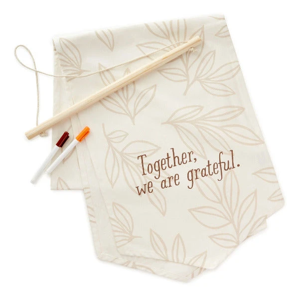 Hallmark Grateful Signature Table Runner With Permanent Markers, 14x72 1 Hallmark Grateful Signature Table Runner With Permanent Markers, 14x72