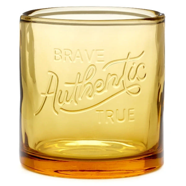 Hallmark Brave Authentic True Amber Lowball Glass, 10 Oz. 1 Hallmark Brave Authentic True Amber Lowball Glass, 10 Oz.