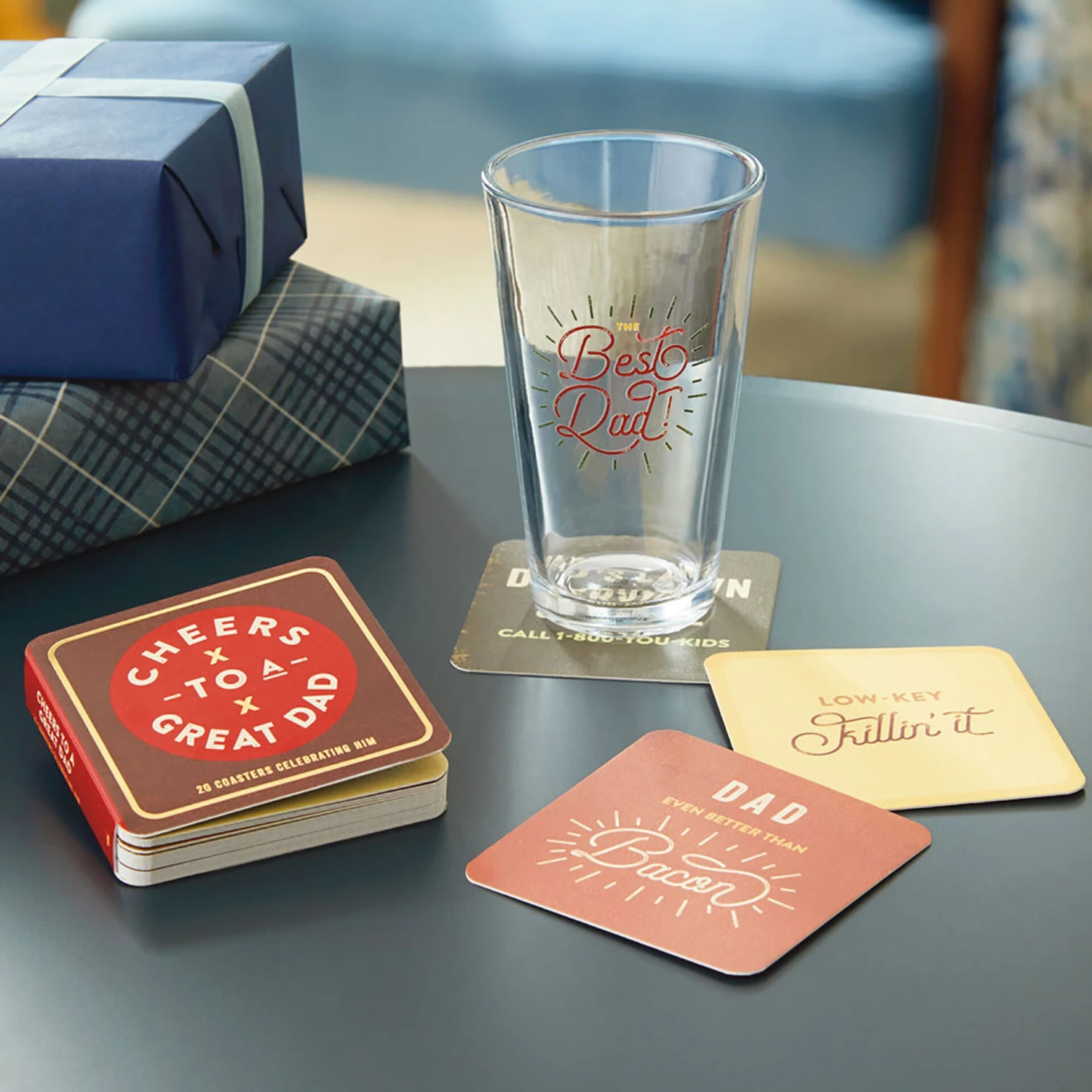 Hallmark Best Dad Pint Glass And Coasters Gift Set 1 Hallmark Best Dad Pint Glass And Coasters Gift Set