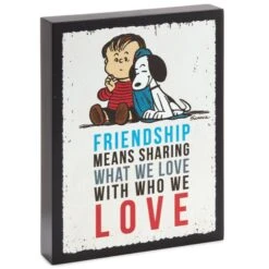 Peanuts® Linus And Snoopy Friendship Wood Quote Sign, 5x6.5