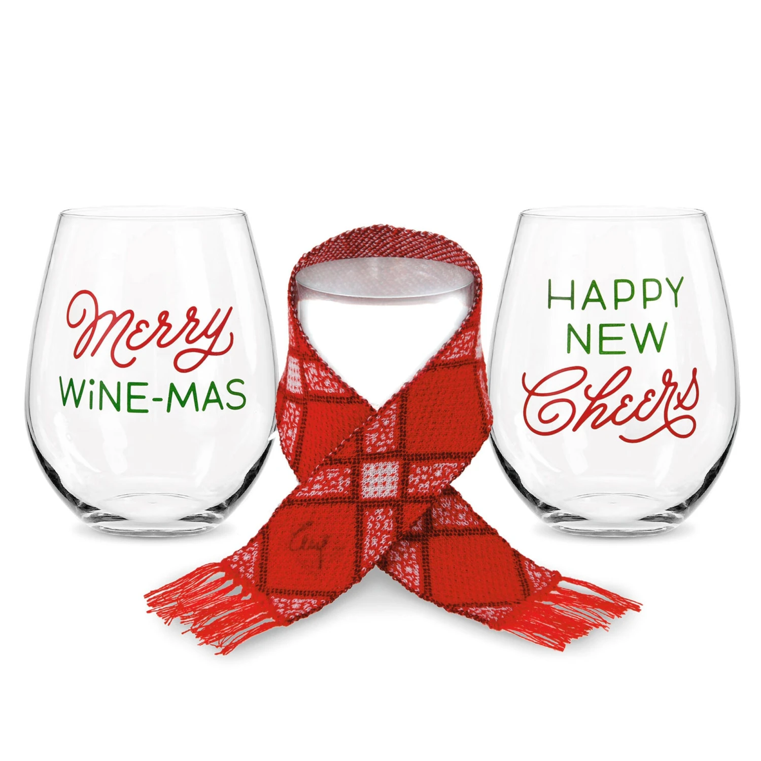 Hallmark Wine Glasses And Scarf Festive Friend Bundle 1 Hallmark Wine Glasses And Scarf Festive Friend Bundle