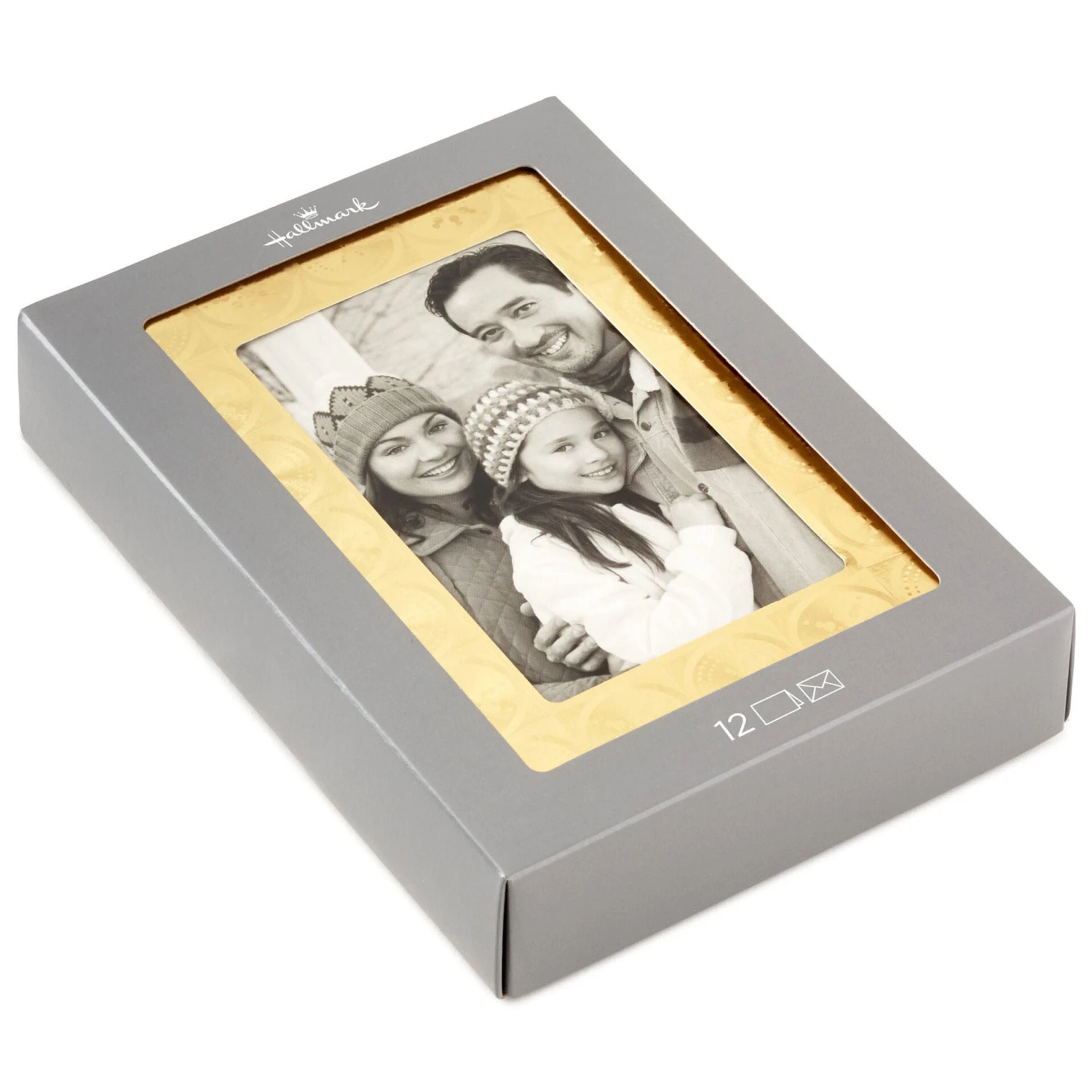 Hallmark Gold Foil Snowflakes Photo Holder Boxed Holiday Cards, Pack Of 12 1 Hallmark Gold Foil Snowflakes Photo Holder Boxed Holiday Cards, Pack Of 12