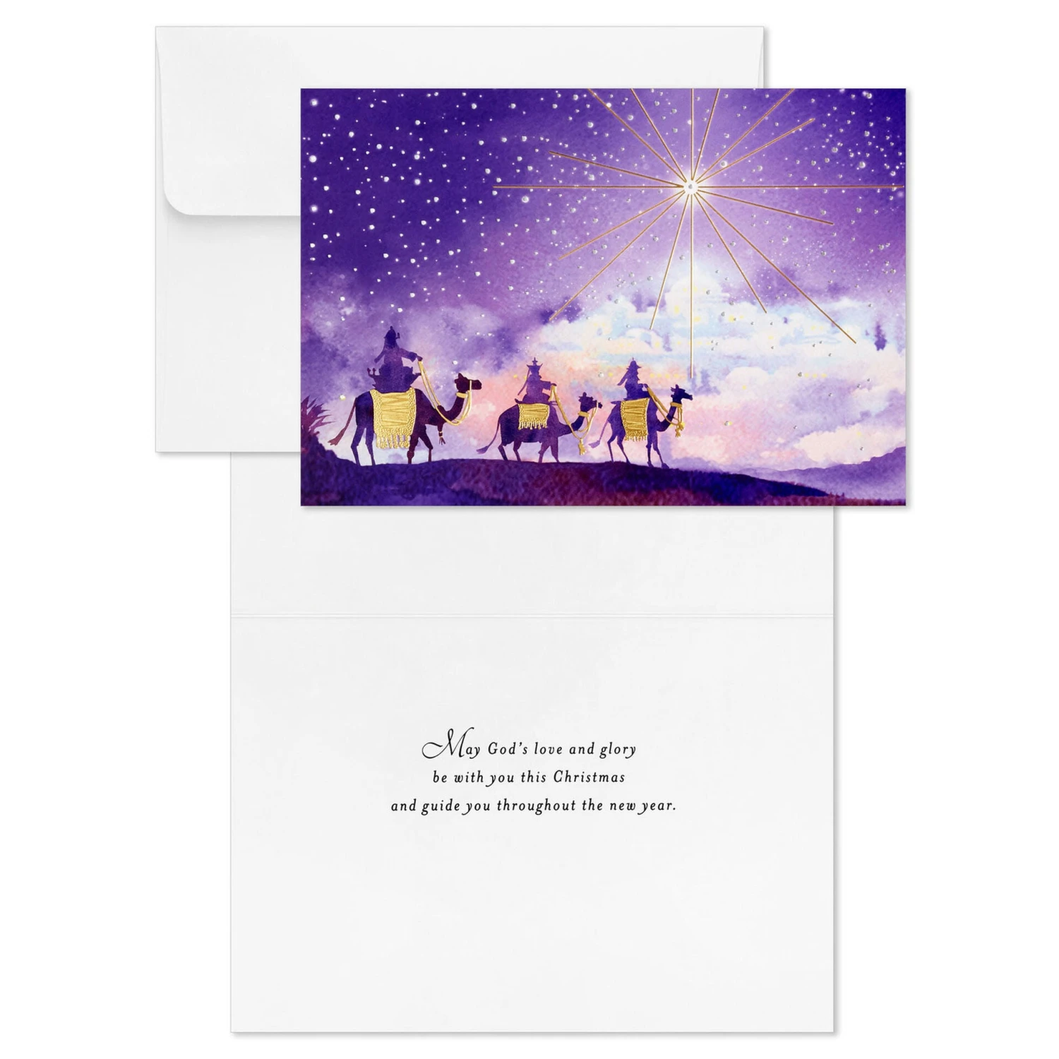 Hallmark Wise Men Purple And Gold Boxed Christmas Cards, Pack Of 16 2 Hallmark Wise Men Purple And Gold Boxed Christmas Cards, Pack Of 16 - Image 2