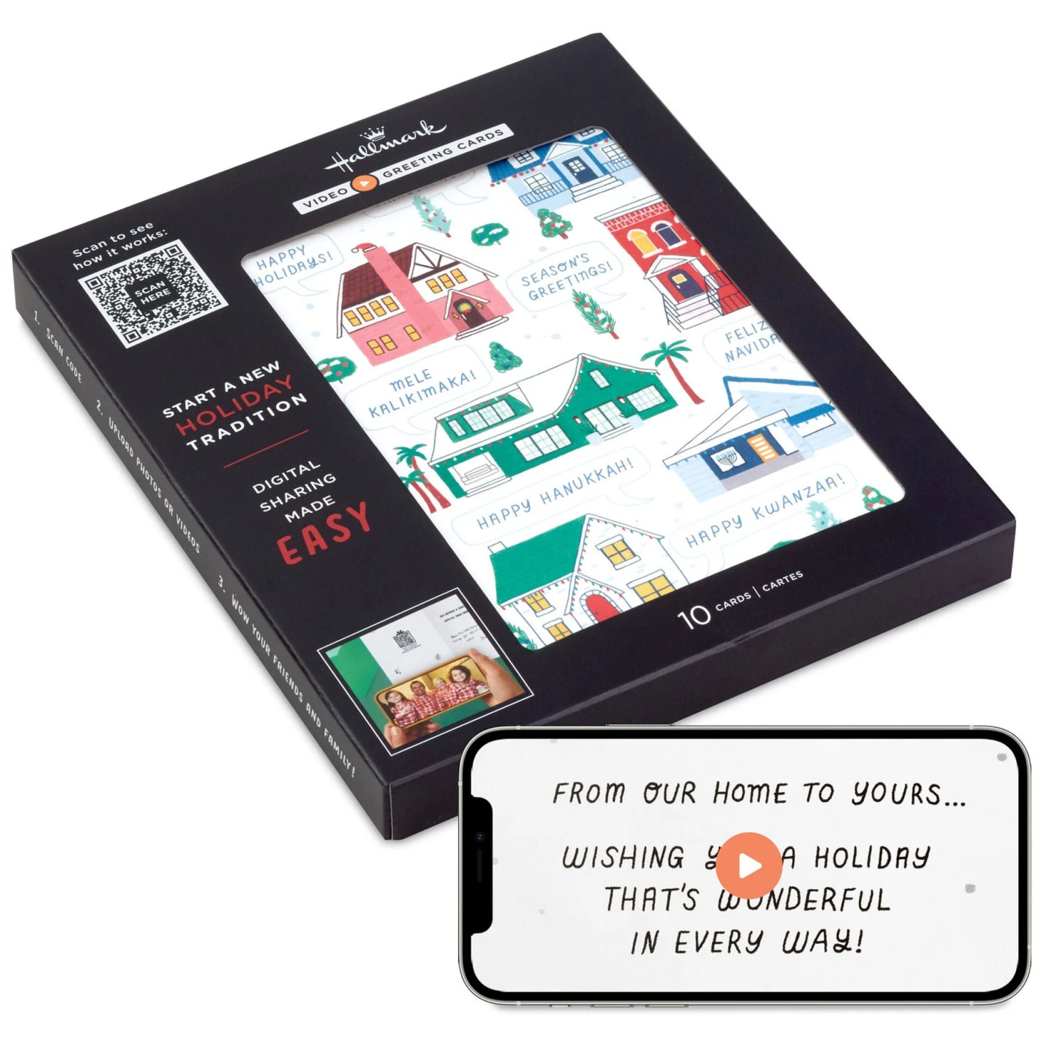 Hallmark From Our Home To Yours Video Greeting Boxed Christmas Cards, Pack Of 10 1 Hallmark From Our Home To Yours Video Greeting Boxed Christmas Cards, Pack Of 10