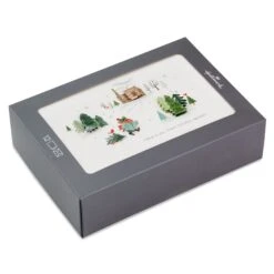 Hallmark Mouse And Log Cabin Scene Boxed Christmas Cards, Pack Of 12