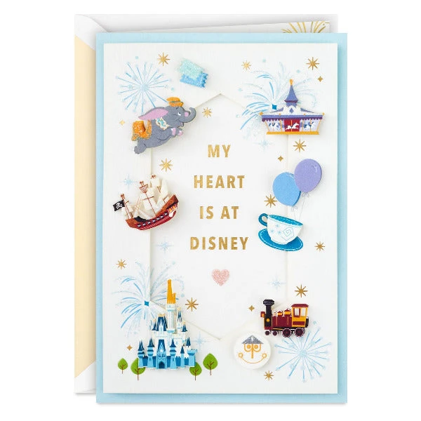Hallmark Walt Disney World 50th Anniversary My Heart Is At Disney Blank Card 1 Hallmark Walt Disney World 50th Anniversary My Heart Is At Disney Blank Card