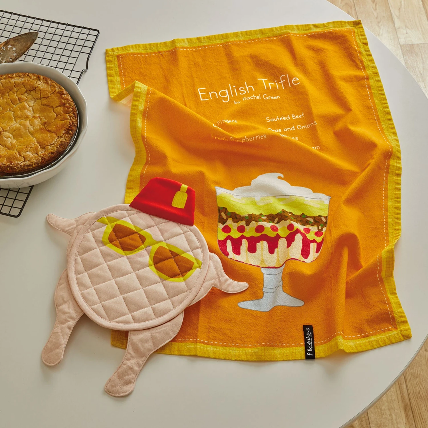 Hallmark Friends Rachel's English Trifle Tea Towel And Turkey Pot Holder, Set Of 2 1 Hallmark Friends Rachel's English Trifle Tea Towel And Turkey Pot Holder, Set Of 2