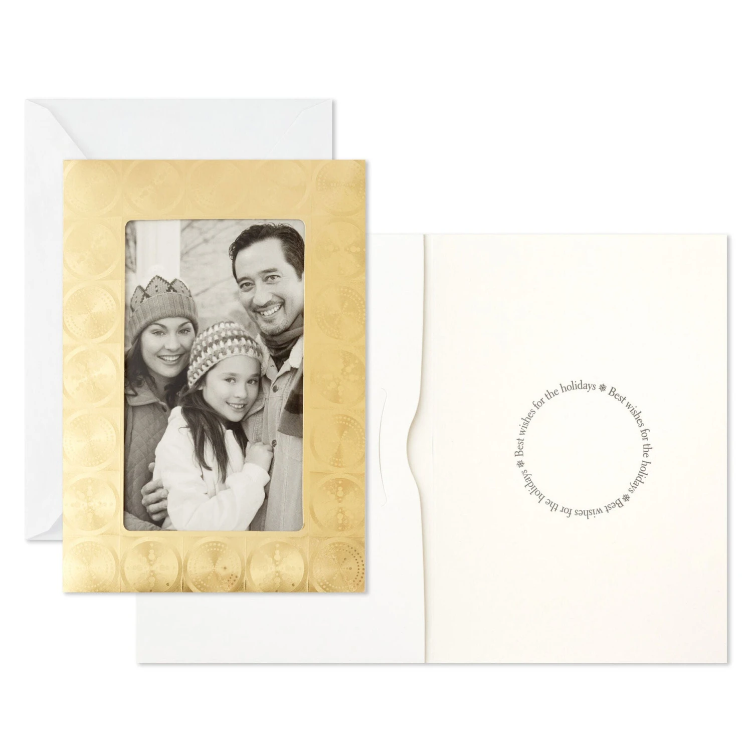 Hallmark Gold Foil Snowflakes Photo Holder Boxed Holiday Cards, Pack Of 12 2 Hallmark Gold Foil Snowflakes Photo Holder Boxed Holiday Cards, Pack Of 12 - Image 2