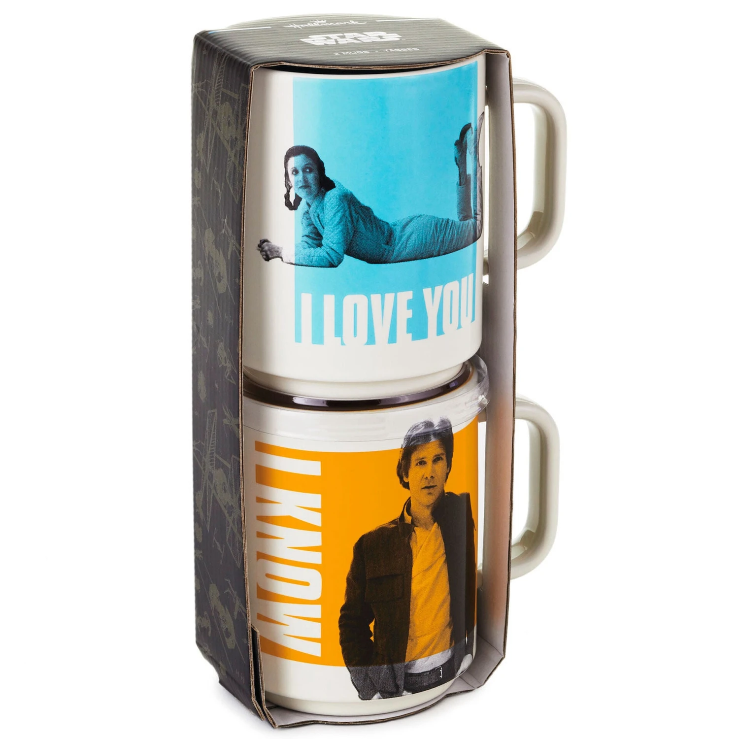 Hallmark Star Wars™ Han Solo™ And Princess Leia™ I Love You I Know Mugs, Set Of 2 1 Hallmark Star Wars™ Han Solo™ And Princess Leia™ I Love You I Know Mugs, Set Of 2