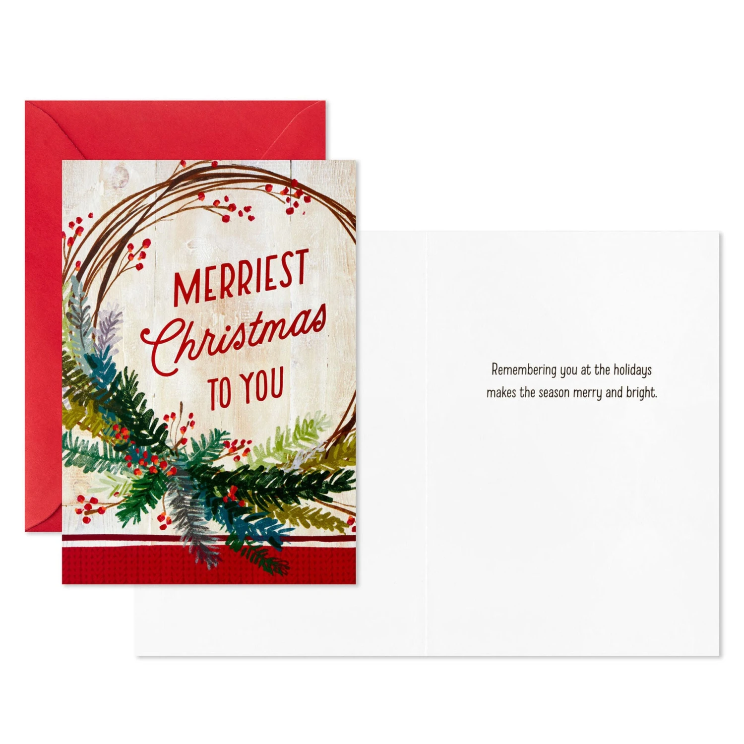 Hallmark Watercolor Wreath Boxed Christmas Cards, Pack Of 40 2 Hallmark Watercolor Wreath Boxed Christmas Cards, Pack Of 40 - Image 2